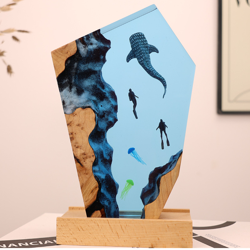 Resin Art Wedding Gift - Harsen gietvorm walvis duiker bureaublad kwallen