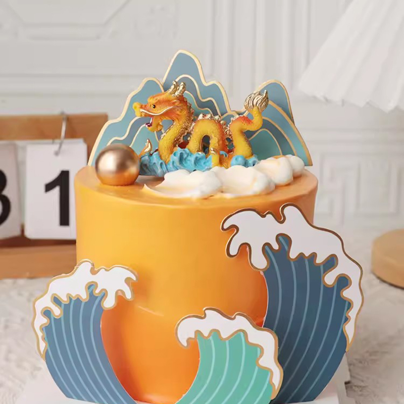 Resin Art Alphabet - Chinese Stijl Happy Cake Topper Draak