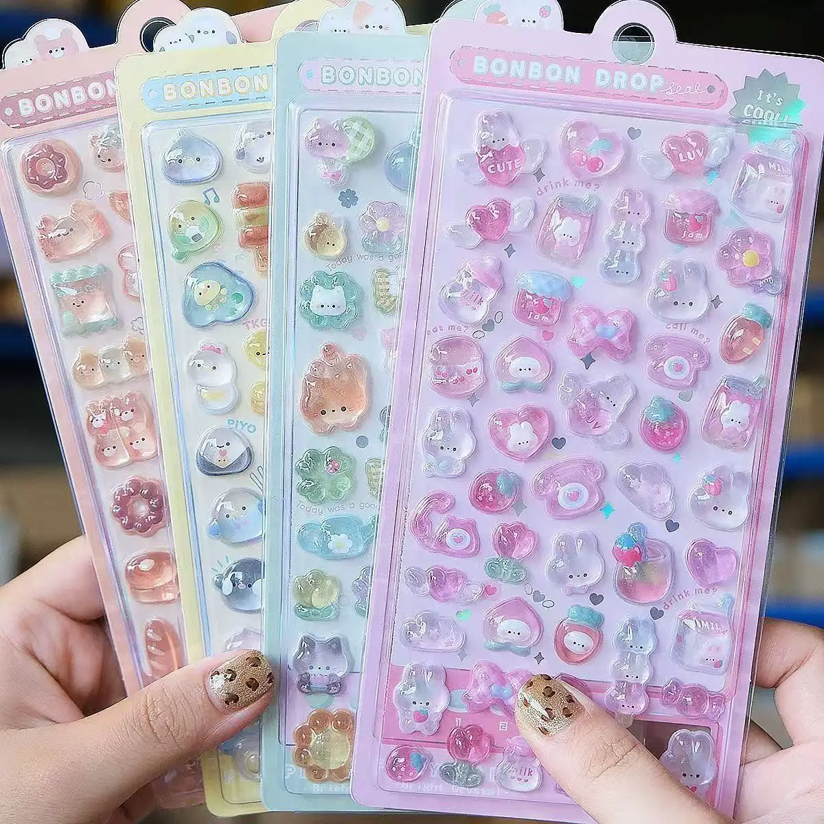 Resin Art Case - =-=2027Kawaii 3D Jelly Hars Stickers Leuke