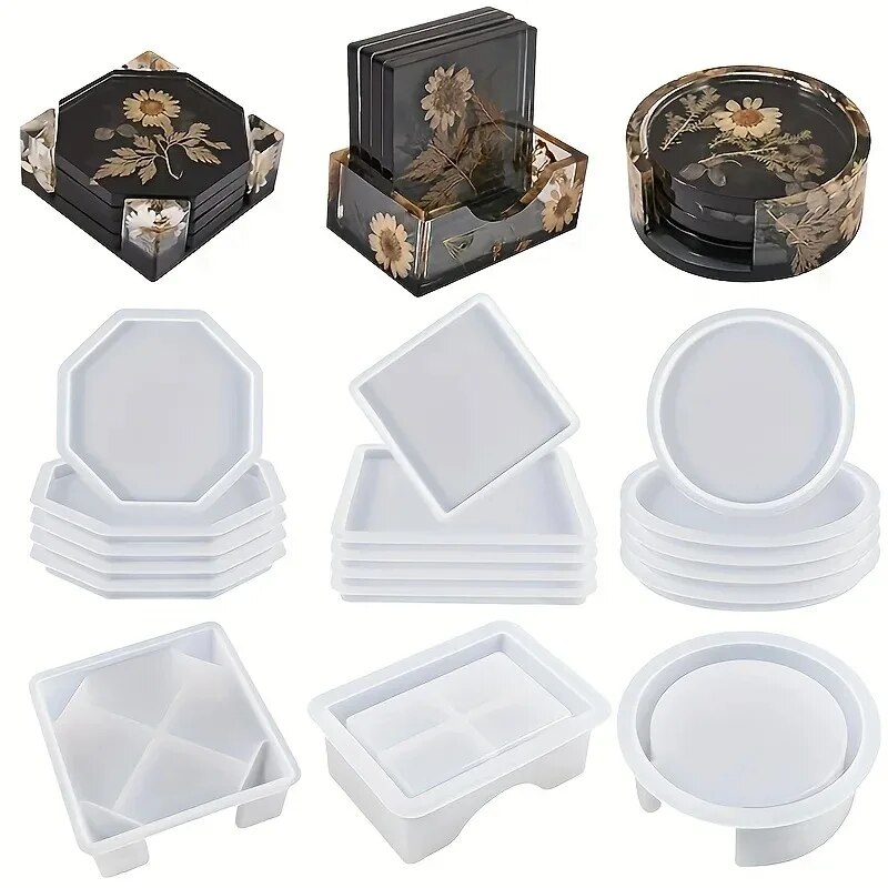 Resin Art Case - Coaster hars mallen set inclusief 1pc