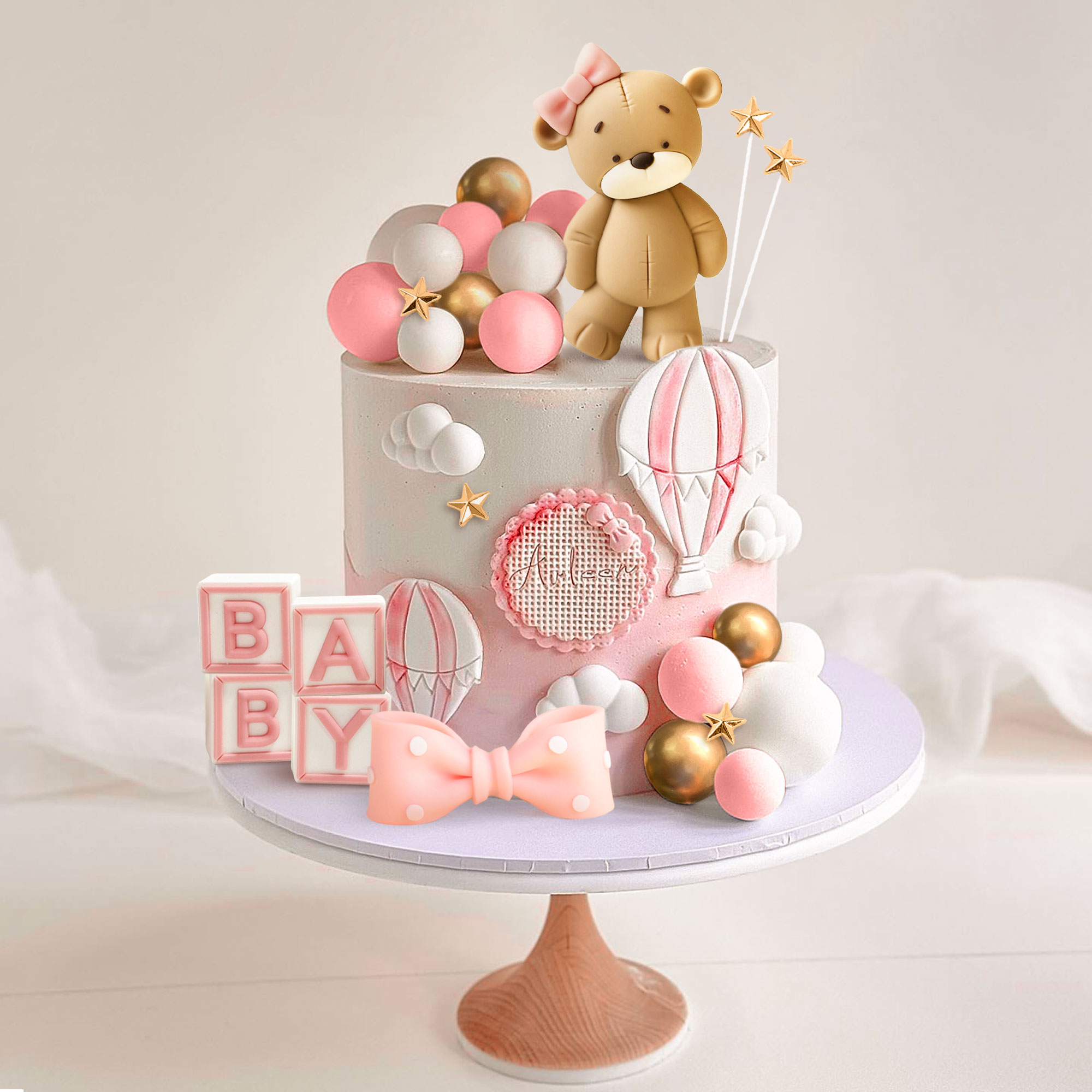 LaVenty Roze Beer Taart Decora - Resin Art Alphabet recensie en prijs